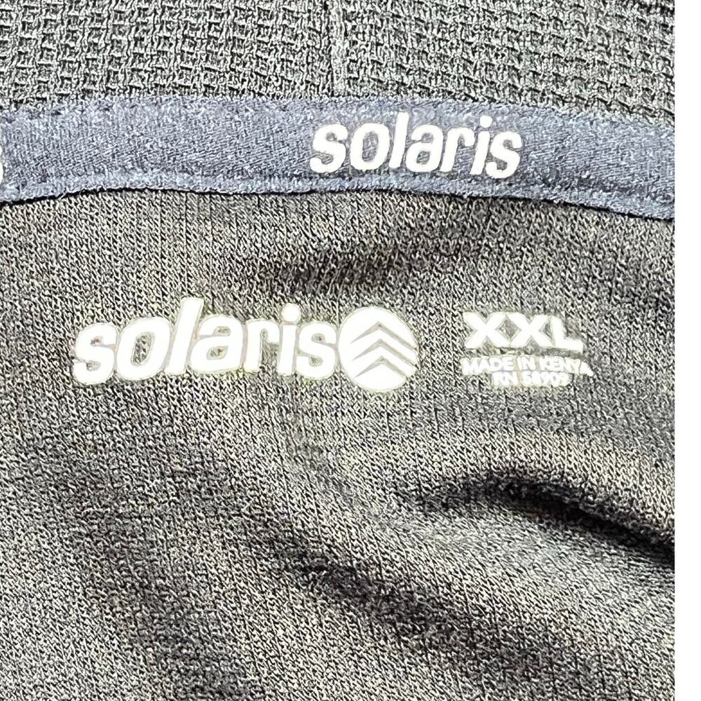 Solaris Mens 2XL Black Zip Front Long Sleeve Hooded Lightweight Windbreaker Cold - Picture 3 of 6